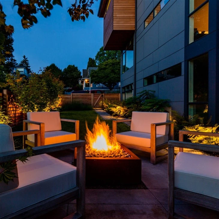 Corten Steel Patio Propane Garden Gas Firepit