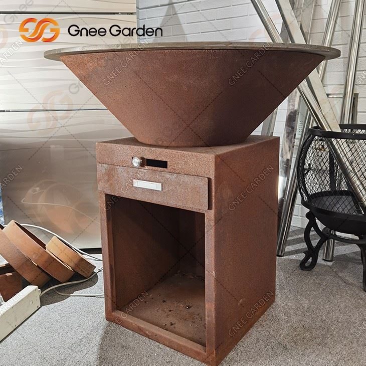 Corten Steel Charcoal Bbq Grill Pizza Oven Corten Steel Bbq Grill