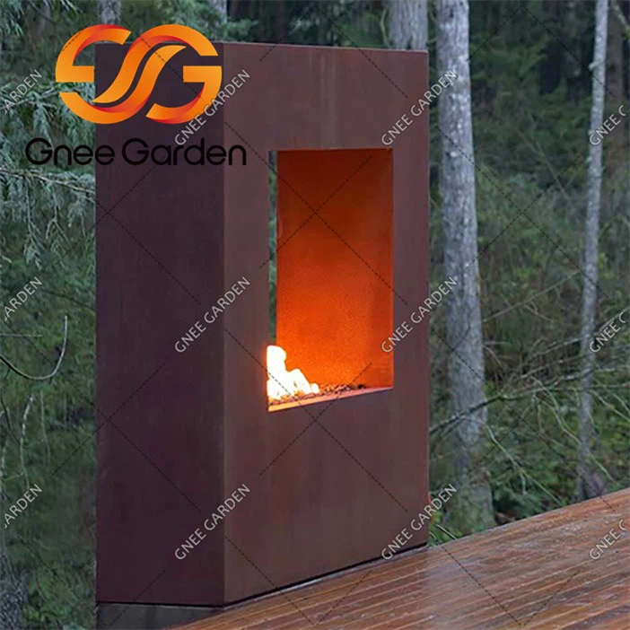 Corten Steel outdoor fireplace(1)