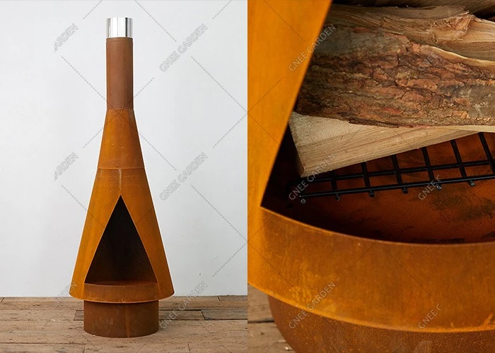 Customized Outdoor Garden Fashion Style Corten Steel Fireplace