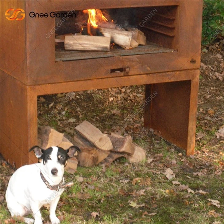 Freestanding Patio Corten Steel Fireplace