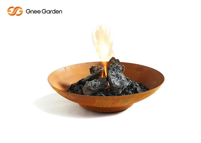 Modern Outdoor Kitchen BBQ Grill Corten Steel Barbecue Plancha Fire Bowl