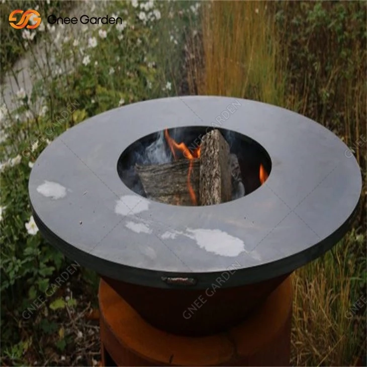 Rusty Woodburning Corten Steel BBQ Grill