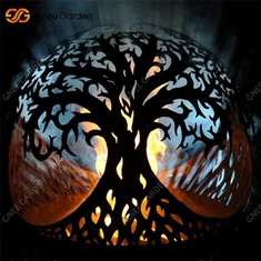 Pwll Tân Coeden Dur Corten Of Life Sphere