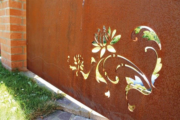 Laser Cutting Screens Metal Laser Cut Screen Gate Corten Steel Door Swing Gate