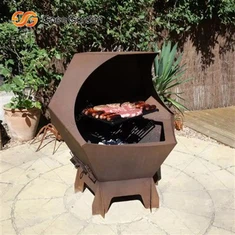 Troli Gril Barbeciw Golosg Barbeciw Sgwâr