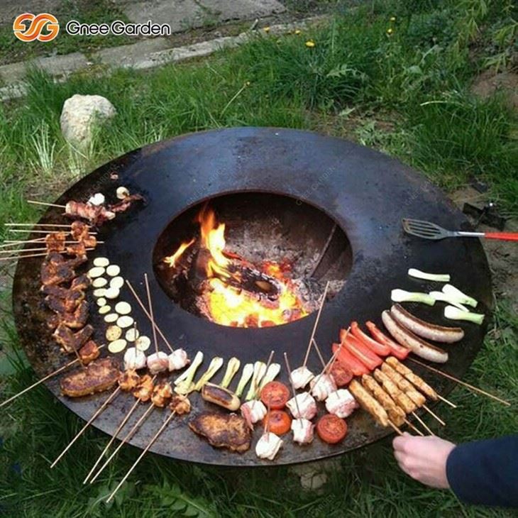 Corten Steel Hemisphere Industrial BBQ