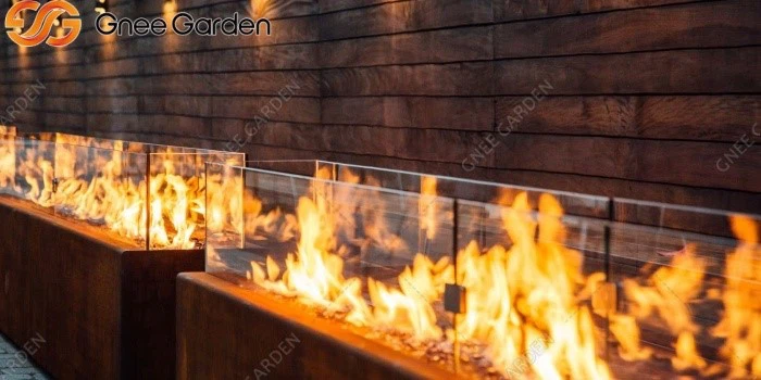 Corten Steel outdoor gas fire pit Corten Steel outdoor gas fire pit