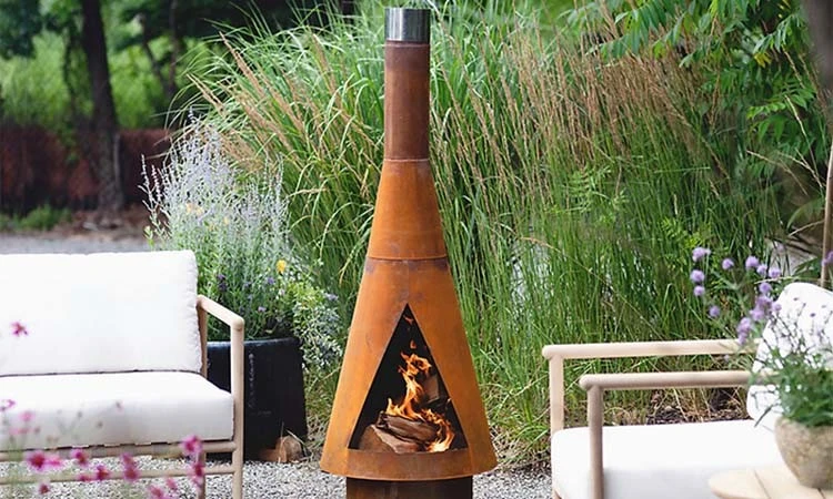 Corten steel custom outdoor fireplace Corten steel custom outdoor fireplace