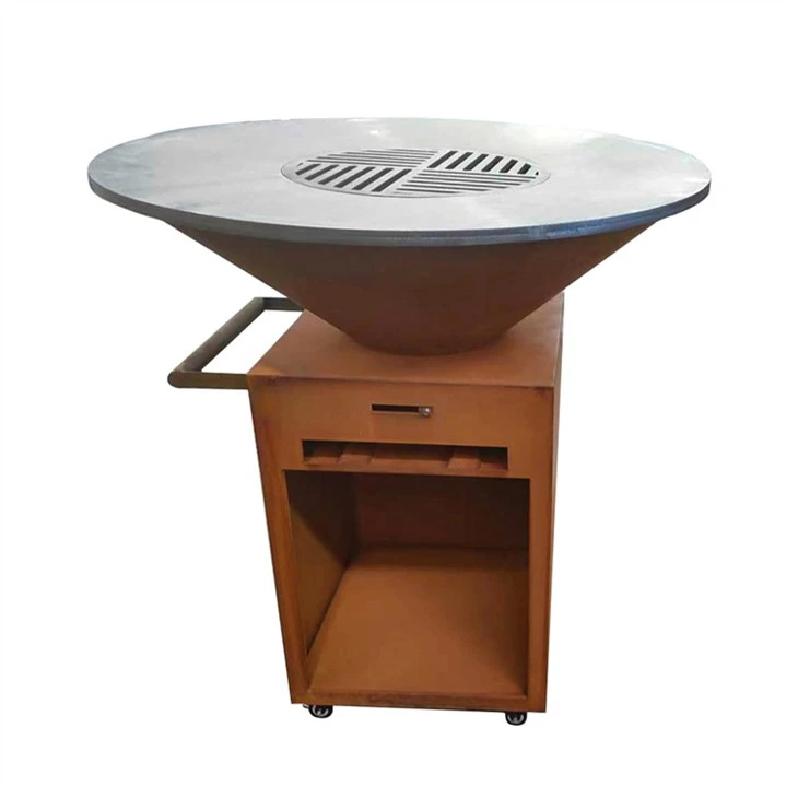 Griliau Awyr Agored Barbeciw iard Gefn Dur Corten Modern Ar gyfer Gwersylla